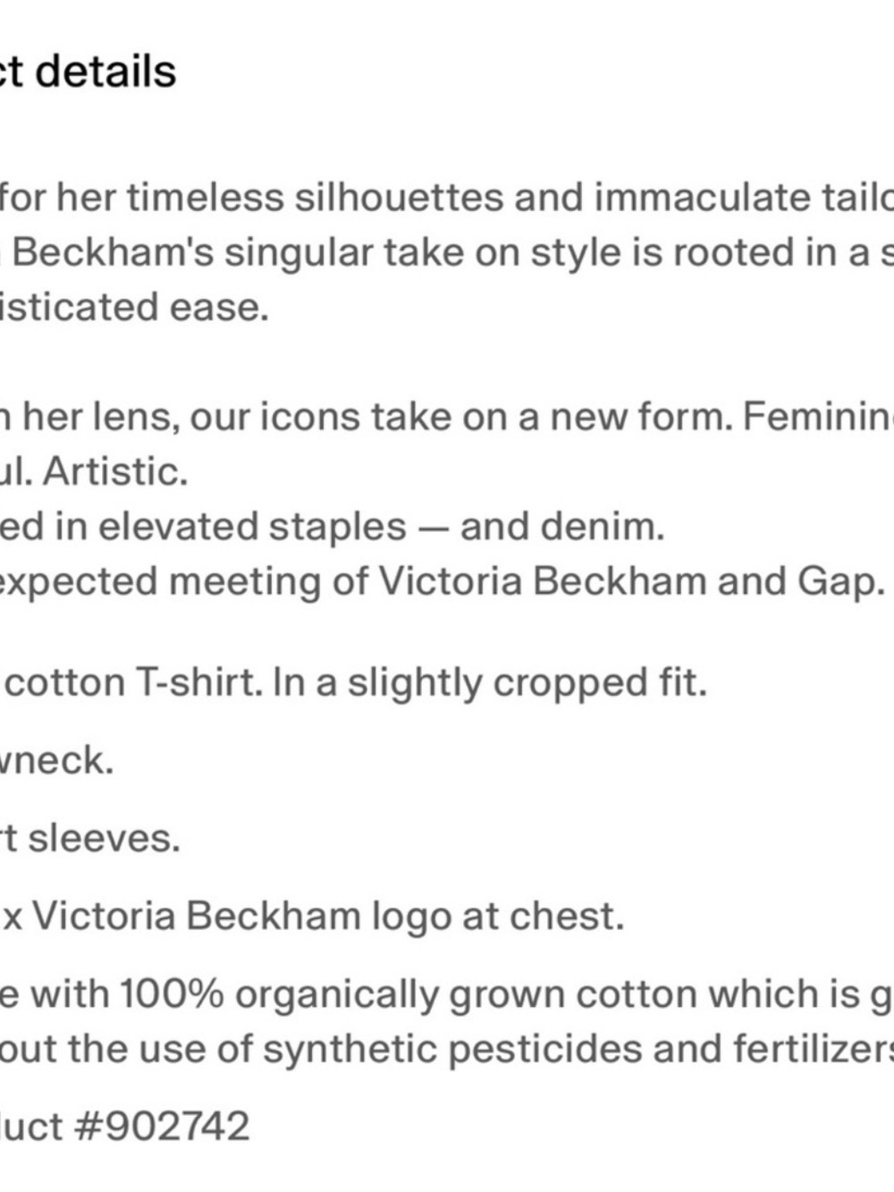 GAP x Victoria Beckham Women's White Logo Crewneck T-shirt - Picture 6 of 6